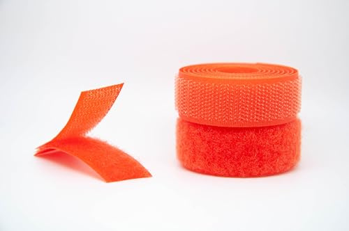 Klettband zum Aufnähen, Orange, 50 mm, von der Marke Alfatex®, verschiedene Längen (Länge: 1 m)