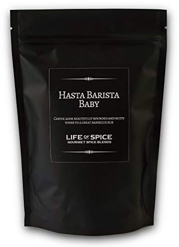 Life of Spice Hasta Barista Baby Spice Rub | All Purpose BBQ Rub for Meat, Fish and Veg | Large Pack (175g) with Recipe Card | Paprika, Espresso, Garlic and Thyme | Fantastic Nutty BBQ Spice Rub