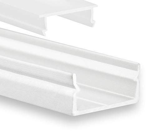 Led-Gigant LED Aluminium Profil Weiß P21 Naos profilbündige Abdeckung 2m für LED Streifen bis zu 14mm LED-Profil weiß IP20 für LED Streifen