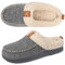 LongBay Damen Hausschuhe Kunstwoll mit Sherpa Memory Foam Fluffy Mokassin Weiches Fleece Futter Slip-On für drinnen und draußen