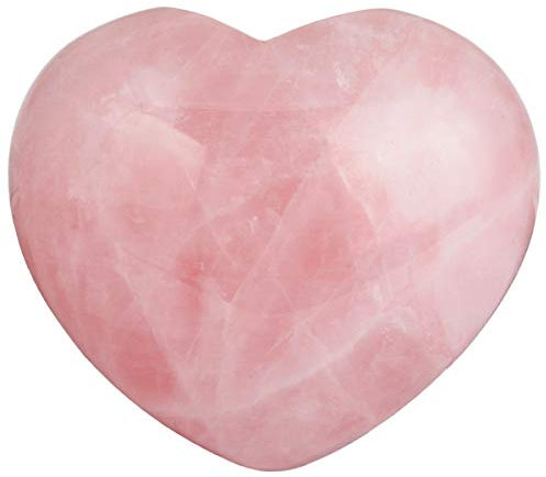 Nupuyai Pietra di quarzo rosa a forma di cuore per Chakra Reiki, pietra di amore di cristallo curativo per la decorazione della casa, 45 mm