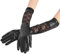 Faxianther Afinder Damen Lange Spitze Handschuhe Lederhandschuhe Wet Look Leder-Optik Handschuhe Sexy Abendhandschuhe Winter Warm Brauthandschuhe
