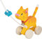 Nachziehtier Katze aus Holz von goki Motorikspielzeug ab 1 Jahr Holzspielzeug mit Palandi® Sticker