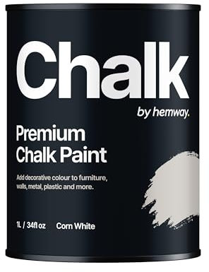 Hemway - Premium Chalk Paint - Corn White 1 L | Chalky Matt Shabby Chic Finish for Interior Furniture & Walls | Quick Dry & 1 Coat