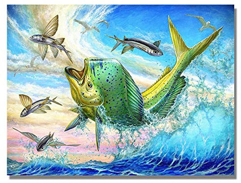 Yingxin34 Klassische Puzzles 2000 Teile, Fische fliegen aus dem Wasser Puzzle Impossible Puzzle für Erwachsene Kinder, Geschicklichkeitsspiel für die ganze Familie