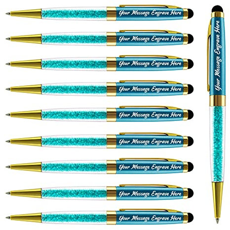 ANCOLOFIS Personalisierte Geschenke Stifte – Kugelschreiber mit Stylus-Spitze, stilvolle Stifte, Kristall-Diamant-Stift, gravierte Ihre Namensbotschaft – Geschenk für Absolventen, Männer und Frauen