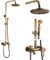 fyheast Columna de ducha con grifo de ducha de latón vintage Bronce Conjunto de Ducha Vintage Incluye Cabezal de Ducha de Lluvia 100-135cm