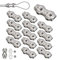 14 Piezas Abrazadera de Cable Dúplex Clips M4 Abrazadera de Cuerda de Alambre Clips Dúplex Acero Inoxidable 304 para Cuerda de Alambre de 4 mm Cable Aparejo