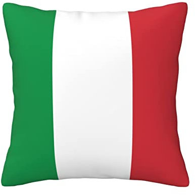 ASEELO Cuscino quadrato con bandiera italiana, morbido, per divano, letto, panca, sedia, 40 x 40 cm