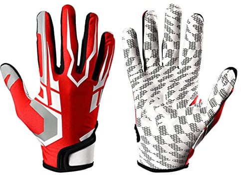 Keenso Baseball-Schlaghandschuhe High Grip Sports Receiver Handschuh Schützende rutschfeste Football- für Jugendliche und Erwachsene (L)