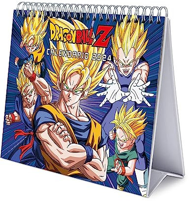 Grupo Erik Dragon Ball Tischkalender 2024, Tischkalender 2024, mit stabiler Basis, Schreibtischkalender 2024, Dragon Ball Kalender 2024