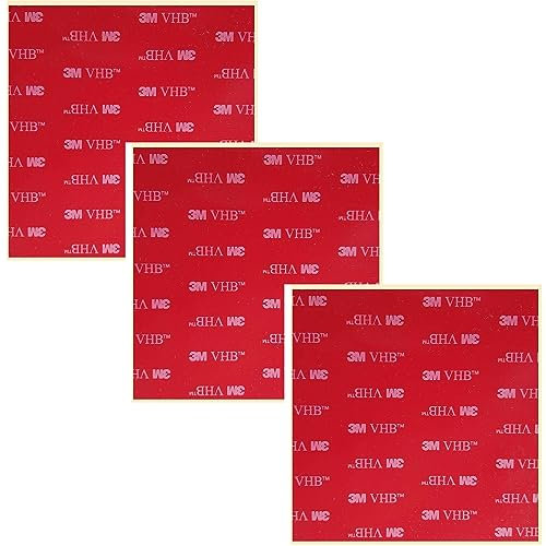 SPYDER – 3M 5952 VHB Pad : 100 mm x 100 mm, lot de 3, ruban adhésif double face très résistant, extra fort et imperméable, résistant aux UV, pour collage de verre/métal/plastique, bricolage, livré