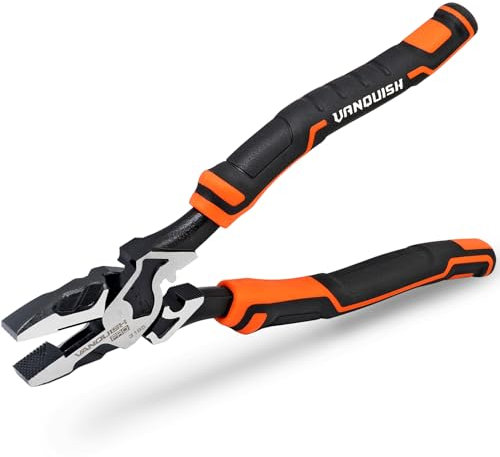 Vanquish 9.5 Inch Wire Cutters High Leverage Lineman Pliers for Twisting and Cutting Wires, Clamping Screws,Wire Stripper 3165