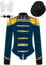 YiZYiF Damen Zirkus Kostüm Ringmaster Jacke Dompteurin Uniform Cosplay Mantel Frack Smoking Jacke Halloween Party Weihnachten Kostüm A_Dunkelblau_Set XXL