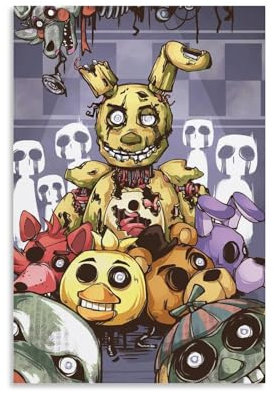 NIPSER Wandkunst-Albumcover 2023 FNAF Filmposter, Set mit 6 Teenager-Raum-Dekor, ästhetischer Film für Schlafzimmer, Dekoration, 20 x 30 cm