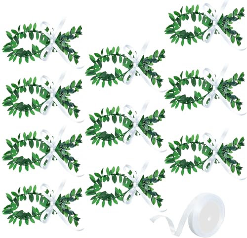 10 Stück Fische Streudeko Taufe Fisch Taufe Deko aus Rattan Tischdeko Taufe Mädchen Junge Fisch Taufedeko Grün Mit Rattan Blättern Geeignet für Geburten Hochzeiten Kommunionen als Geschenk