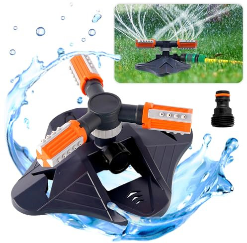 Garten Sprinkler,360 Grad Rotierende Gartensprenger,Rasensprenger,Sprenger Sprinkler,Gartensprenger mit 3 Arme,Gardena Bewässerungssystem Regner für Rasen,Pflanzen,Blumen,Gemüse