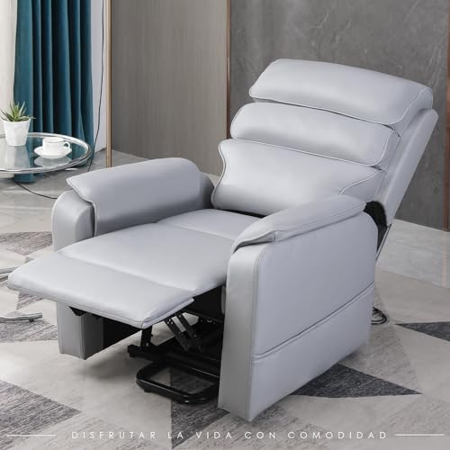 Fruyyzl Fauteuil Relax Electrique Releveur, Fauteuil Relaxant Massant en Cuir, Fauteuil Inclinable Fauteuil Electrique Releveur avec Inclinaison RéGlable à 150 Degrés