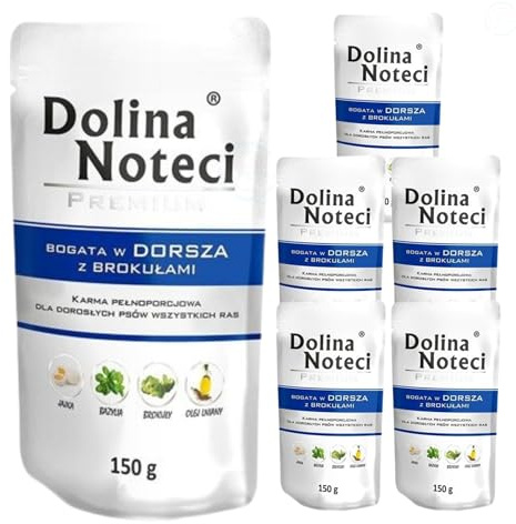 Dolina Noteci Premium Wet Dog Food, Cod with Broccoli, Gluten-Free (6x150g)