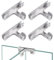Lyeteung 4 Pezzi 8mm Morsetto in Vetro, Lega di Alluminio Vetro Clip, Supporti per Vetro Regolabili, Clip di Fissaggio in Vetro, Morsetti per Vetro, per Vetri Spessi 3-7 mm, Forma di T