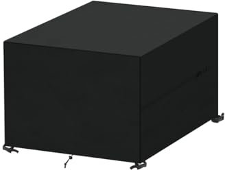 SanGlory Gartenmöbel Abdeckung Wasserdicht, Schwerlast Oxford Gewebe Gartentisch Abdeckhauben Hüllen, Winddicht, Anti-UV Sitzgruppe Schutzhülle für Loungemöbel, Quadratisch, 100x100x80cm