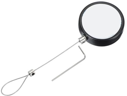 PATIKIL 3.3 Ft Retractable Remote Control Tether, Round Security Cable Lanyard Lock with Double Sided Adhesive for TV Remote Control Gaming Controller, Black(Lock Buckles)