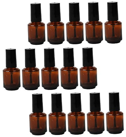 NOLITOY 15stücke Leere Nagellackflaschen Aus Mit Nachfüllbar Braune Lichtschützende Vials Für Diy-nagelpflege Und Reisen
