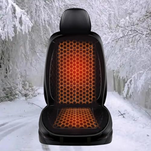 Auto Sitzheizung 12v Beheizbare Sitzauflage Auto, Heizkissen Auto Rückenheizkissen Autositz Heizkissen 1 Packung,Black