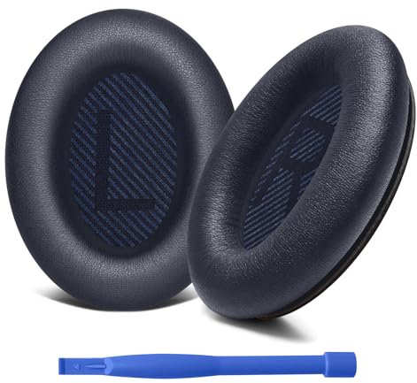 Almohadillas de repuesto para Bose QuietComfort 35-II Auriculares, almohadillas para los oídos con piel de proteína suave y espuma de aislamiento acústico para Bose QC 35ii/35/25/15 QC2/Ae2 (azul