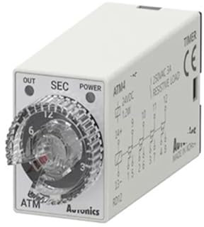 OURNXI Minuterie Realy, ATM4-530S, minuteries, 220 V CA, Prise 14 Broches, 3 à 30 s, SPDT (1c): 4