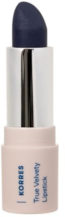 KORRES True Velvety Lipstick Aegean Blue 80, blauer Lippenstift mit intensiver Farbe & cremiger Textur, hohe Deckkraft & Semi-mattes Finish, vegan, 3g