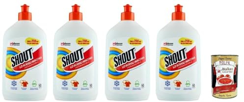 Italian Gourmet Smacchiatore liquido 4 x 500ml für Flecken vor Wäsche | Pretrattante per bucato, gegen hartnäckige Verschmutzungen in der, Gesamtnettogewicht 2 L + Kostenlos Polpa 400g