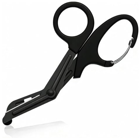 Ciseaux Médicaux Acier Inoxydable Gaze Ciseaux Bent Emt 7,5 Pouces, Ciseau Infirmiere Ciseaux Medical Pour Médecin Ou Infirmière, Salle D'urgence Ou Camp Extérieur (Noir)