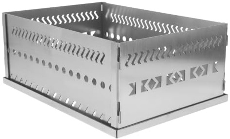 DIYEAH Panier Sauna Pierres Acier Inoxydable Pliable Support Robuste et Léger pour Poêle Bois et Transportable pour Sauna Extérieur et Intérieur