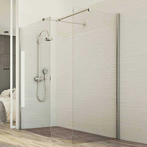 Cabine Douche Paroi 80x120 CM en verre transparent 8mm mod. Walk in Corner H198