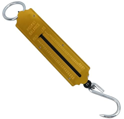 toolzone MS066 50 kg Fishing Pocket Spring Balance Weighing Scale - Black