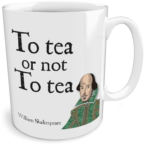 Black Raven Design - to Tea or Not to Tea | William Shakespeare, Ceramic Mug, 11fl oz