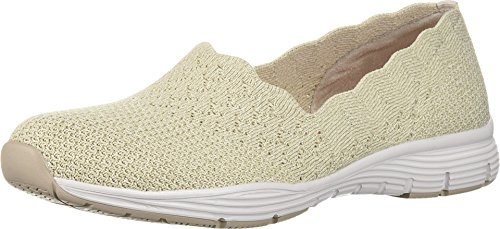 Skechers Seager - Stat, Sneaker Infilare Donna, Beige, 38.5 EU