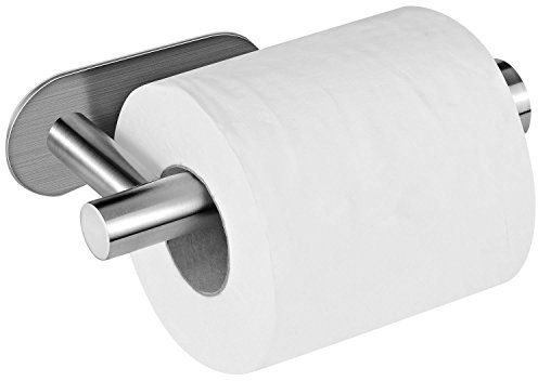 Aikzik Toilettenpapierhalter ohne Bohren, Selbstklebend Toilettenpapierrollenhalter Edelstahl Runde Klopapierhalter für Küche und Badzimmer