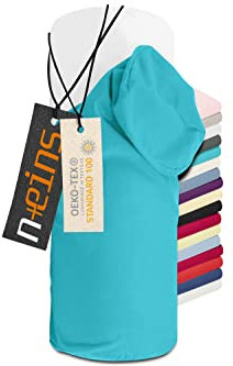 npluseins Jersey-Kissenhülle für Nackenrollen in 17 Farben - 100% Mako-Baumwolle - Einheitsgröße ca. 40 x 15 cm, Bezug in türkis