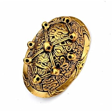 Battle-Merchant Wikinger Schalenfibel Morberg im Jellingstil Gewandschließe Mystische Brosche Wikinger Gewandschmuck Fibel (Bronze)