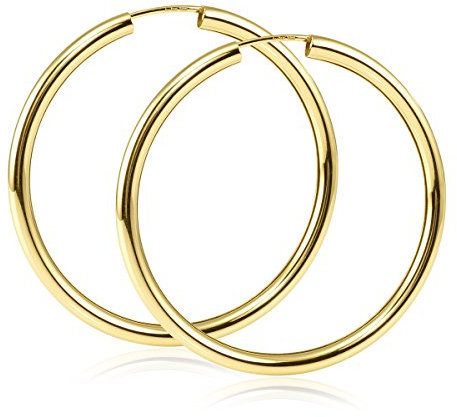 MATERIA Damen Creolen Gold 585 Ohrringe 30mm Goldcreolen flexibel mit Geschenk-Box Made in Germany #GO-6