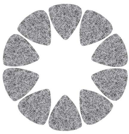 10 Pcs Plektren, Wollfilz Picks Plektren 3mm für Gitarre Ukulele(Grau)