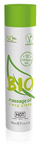 HOT Bio Massageöl Yang Ylang, Biologisch & Vegan. Mehr spass & erotik bei der Partnermassage! 100 ml