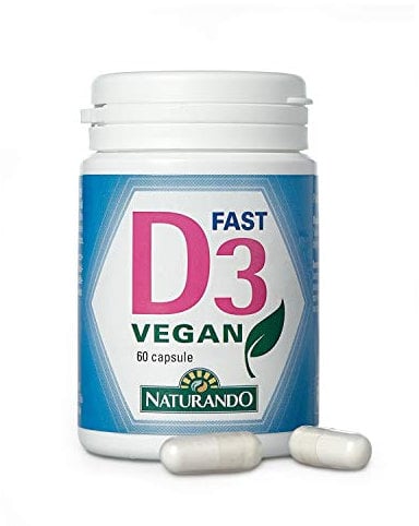 Naturando D3 Fast Vegan 60 Capsule - Integratore Alimentare a Base di Vitamina D3 a Rapido Assorbimento