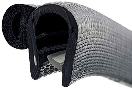 SMI-Dichtungsprofil DS27 für 4-6mm PVC mit Stahleinlage/EPDM Moosgummi selbstklemmend ohne Kleber - Kantenschutz mit Dichtung seitlich, Kantenschutzdichtprofil für Auto, Kofferraum (5 m)