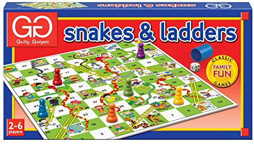 Folding Snakes and Ladders Set Traditional Board Games for Adults Kids Beginners Children Indoor Fun Ideal Box Set