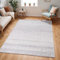 Livabliss Nice Teppich Wohnzimmer Boho, großer Teppich Schlafzimmer 200x274 cm - Teppich für Esszimmer mit geometrischem Muster, Skandinavischer Wohnzimmerteppich modern in Hellgrau und Weiß