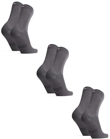 DANISH ENDURANCE Chaussettes en Fibre de Bambou, Ultra Douces & Respirantes, Homme Femme, 3 Paires, Gris, 43-47
