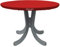 Planesium Premium Abdeckplane Gartentisch rund Abdeckhaube runder Tisch Abdeckung Schutzhülle Garnitur Gartenmöbelset Reißfest Atmungsaktiv Wasserdicht Ø 115cm x 45cm Rot